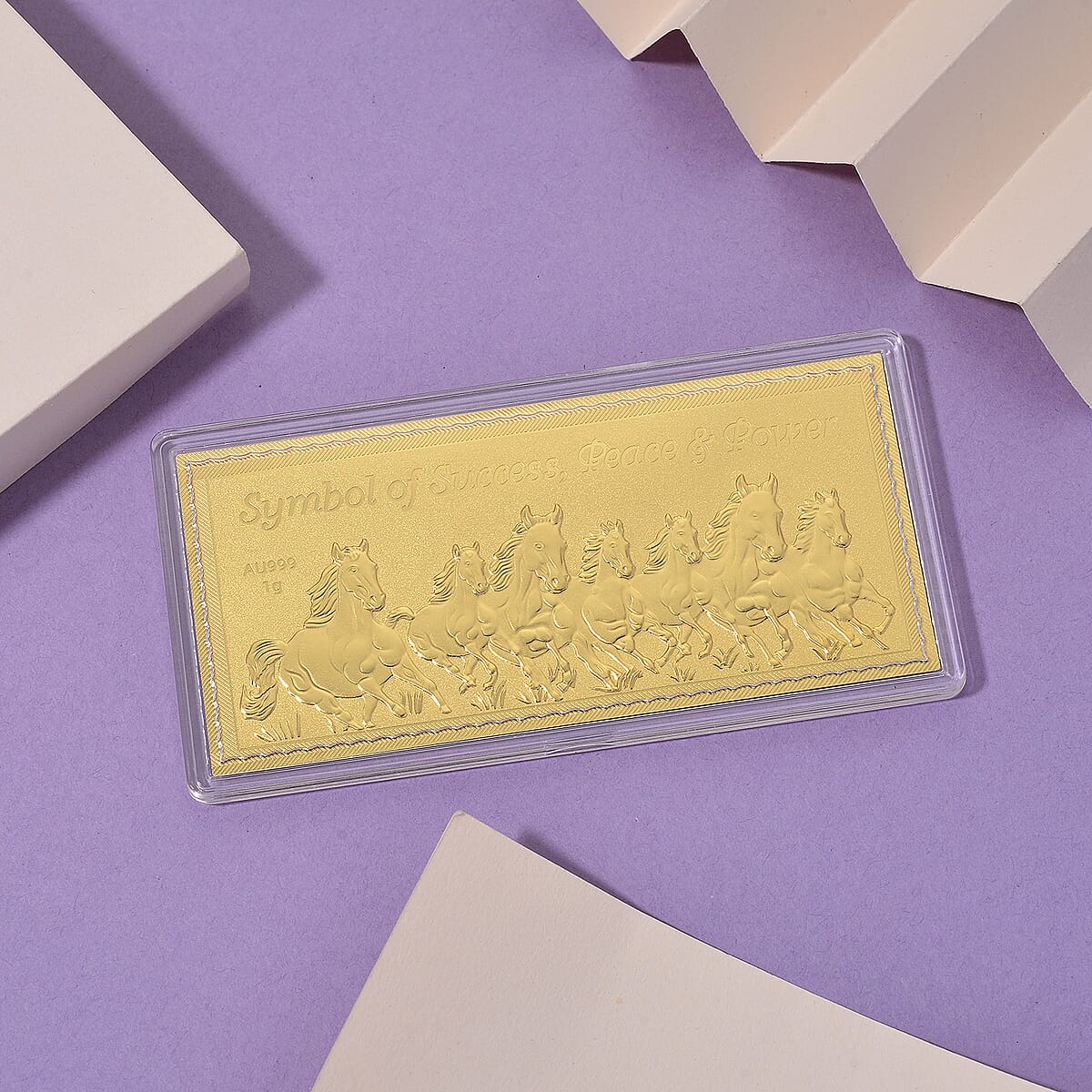 Doorbuster 24K Golden Fortune Seven Horses Emboss Sheet 103x49mm (1 g) image number 1