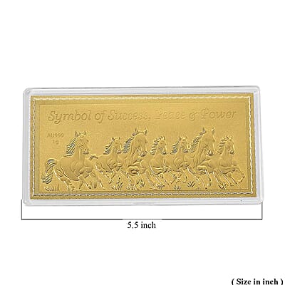 24K Golden Fortune Seven Horses Emboss Sheet 103x49mm (1 g)
