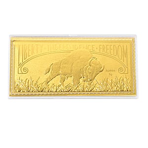 24K Golden Pride of American Buffalo Embossed Sheet (103mmx49mm) 1g