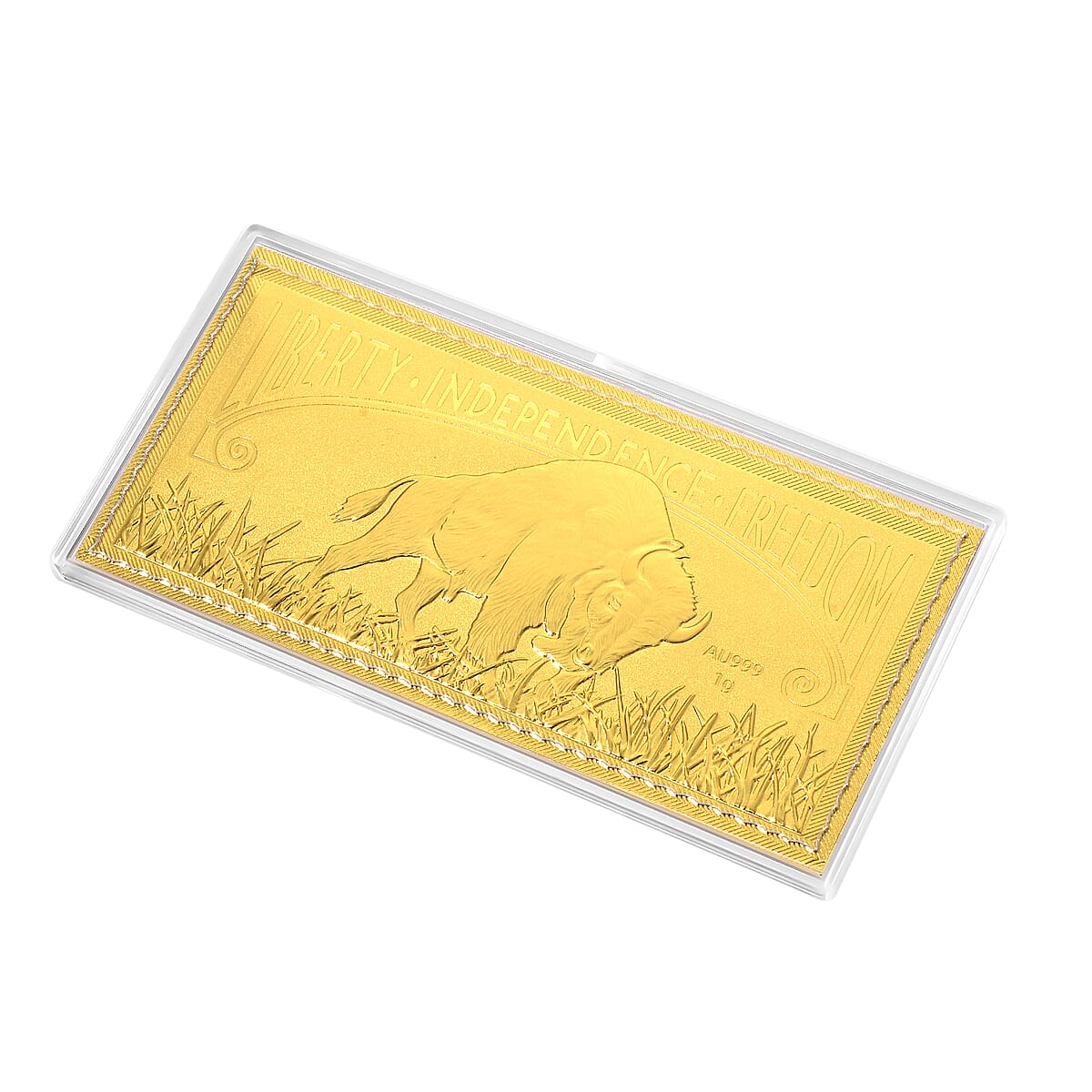 24K Golden Pride of American Buffalo Embossed Sheet (103mmx49mm) 1g image number 2