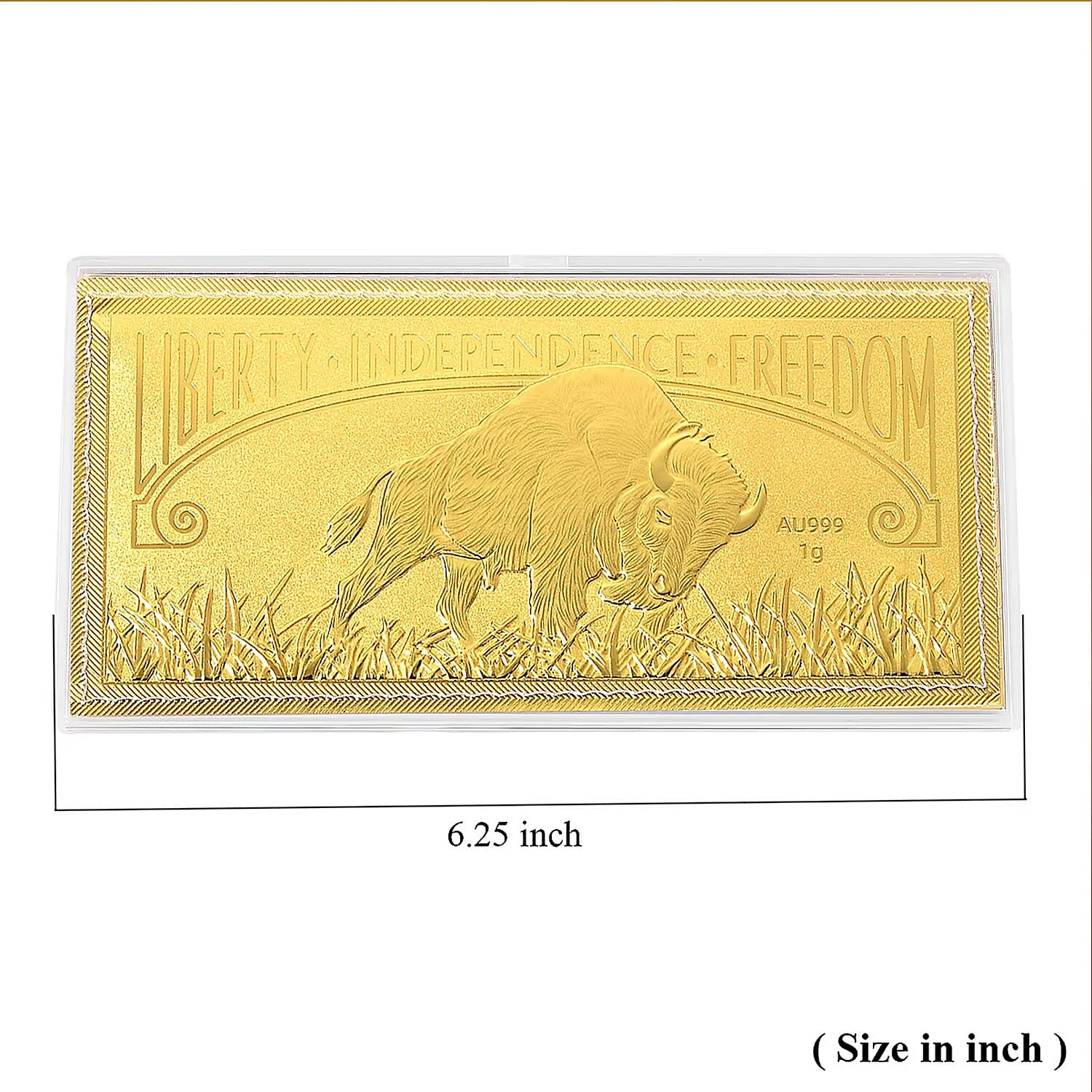 24K Golden Pride of American Buffalo Embossed Sheet (103mmx49mm) 1g