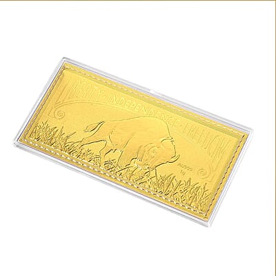 24K Golden Pride of American Buffalo Embossed Sheet (103mmx49mm) 1g