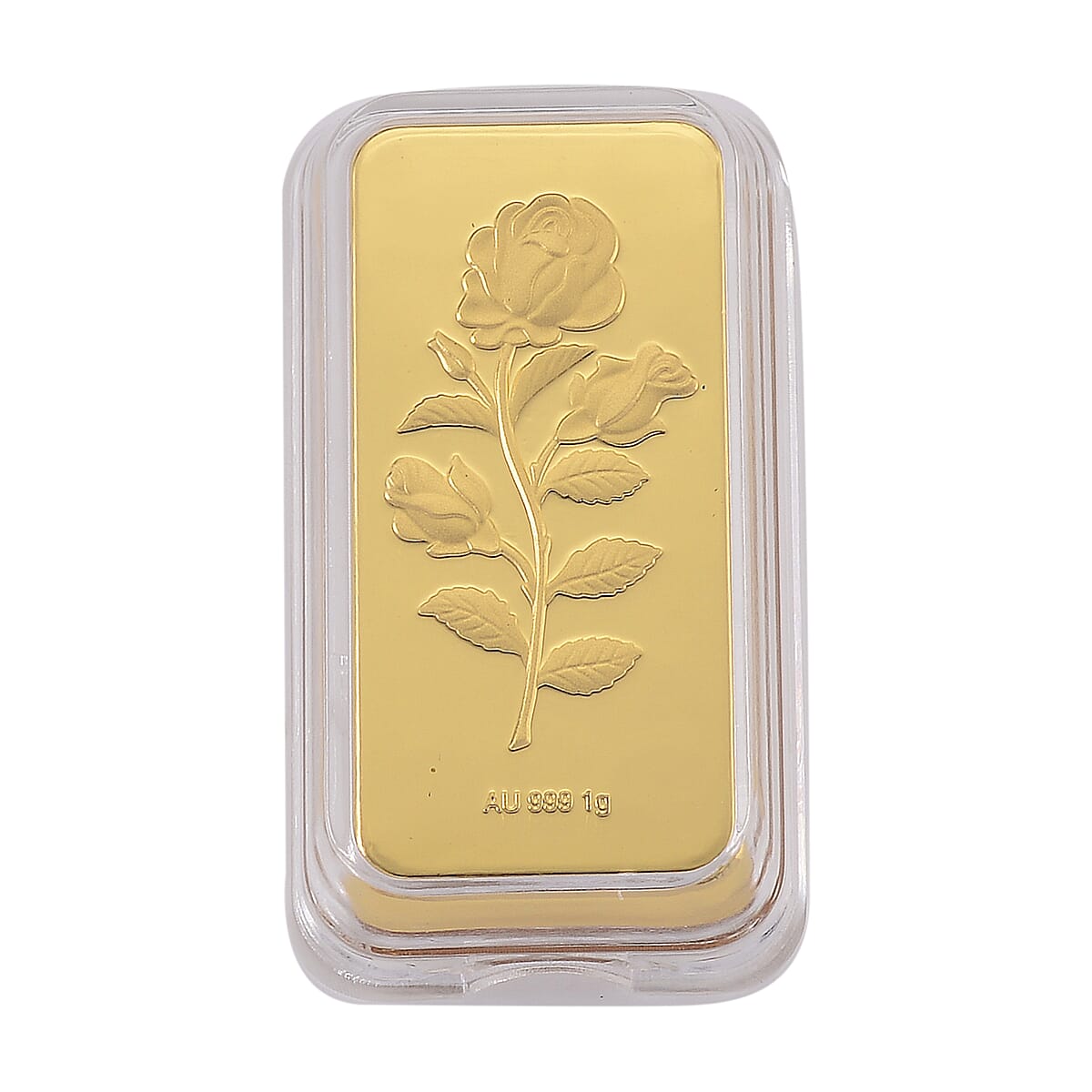 Doorbuster 24K Yellow Gold Brick Rose Emboss Sheet 45.3X25X10mm 1000mg image number 0