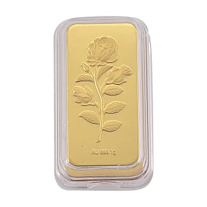 Doorbuster 24K Yellow Gold Brick Rose Emboss Sheet 45.3X25X10mm 1000mg