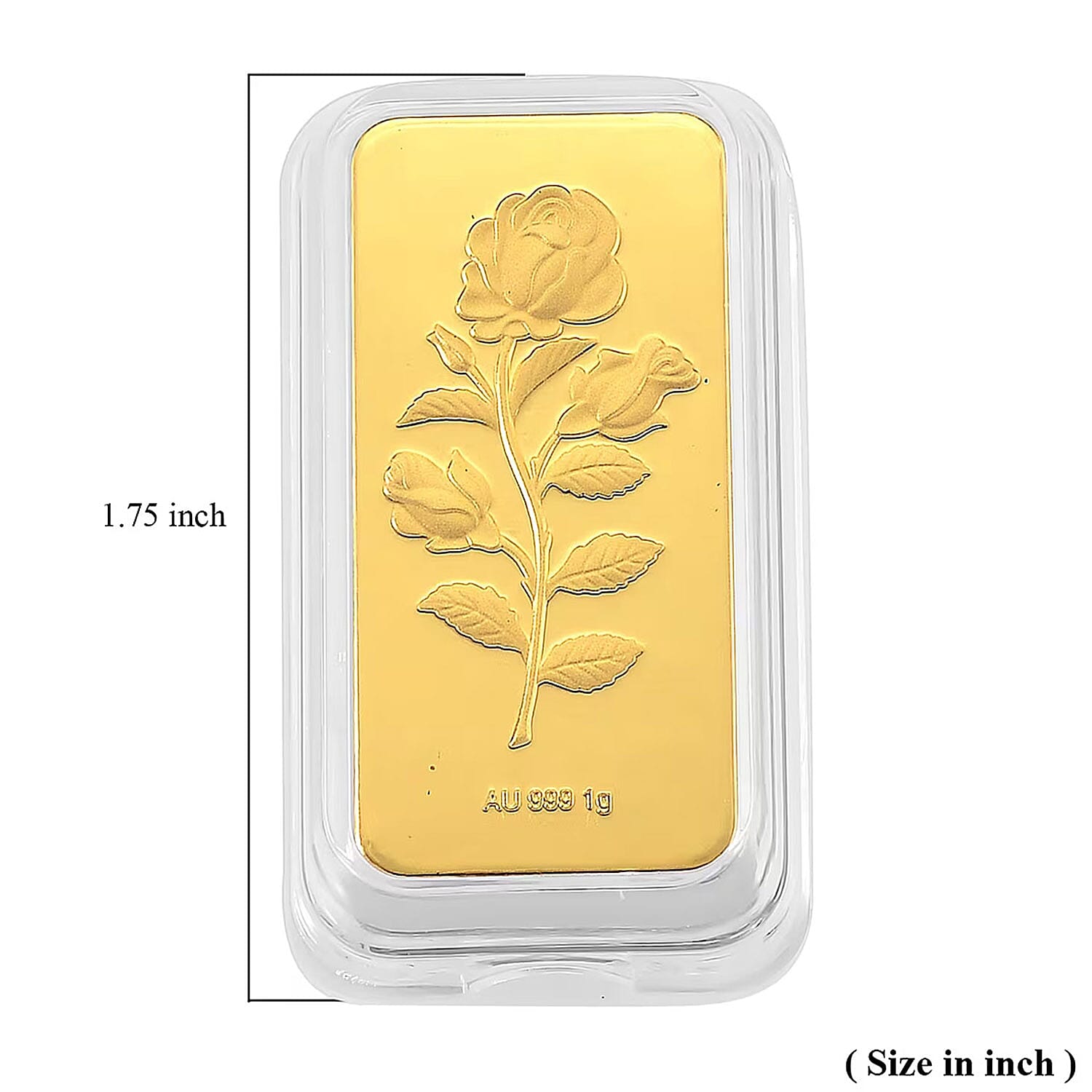 24K Yellow Gold 3D Rose Emboss Sheet 1 Grams