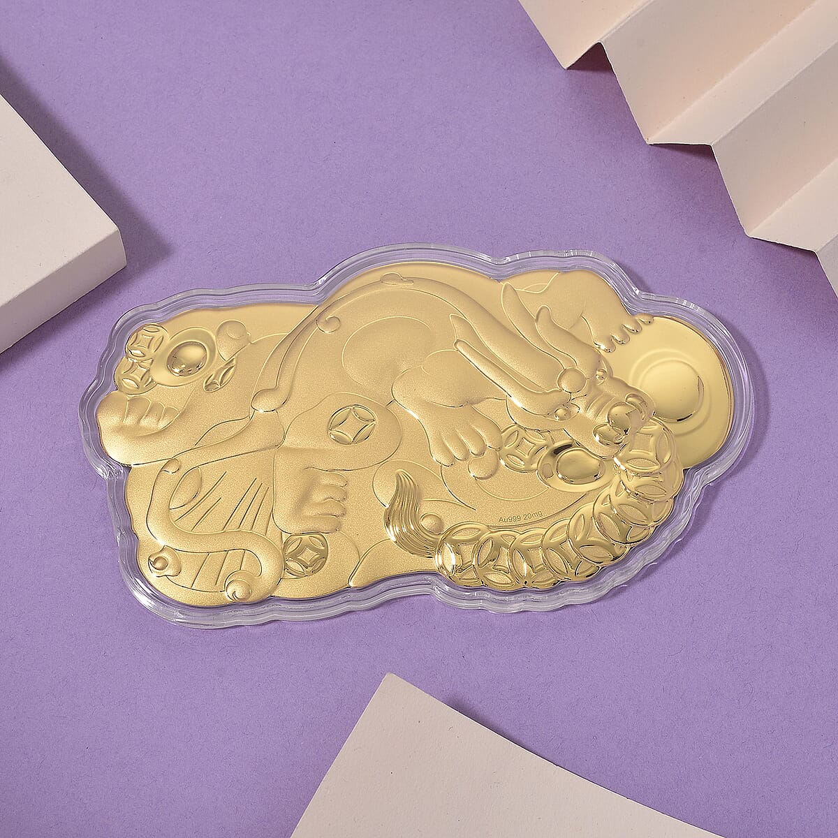 Doorbuster 24K Yellow Golden Pixiu Emboss Sheet 20mg (Del. in 10-12 Days) image number 1