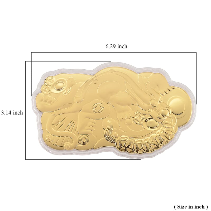 24K Yellow Golden Pixiu Emboss Sheet 20mg