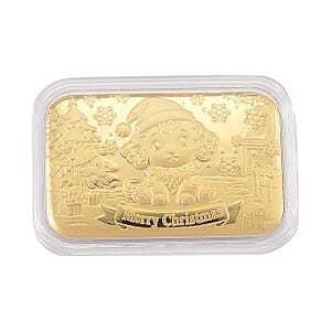 24K Golden Christmas Santa’s Puppy Emboss Sheet (31x45.5mm) 10mg