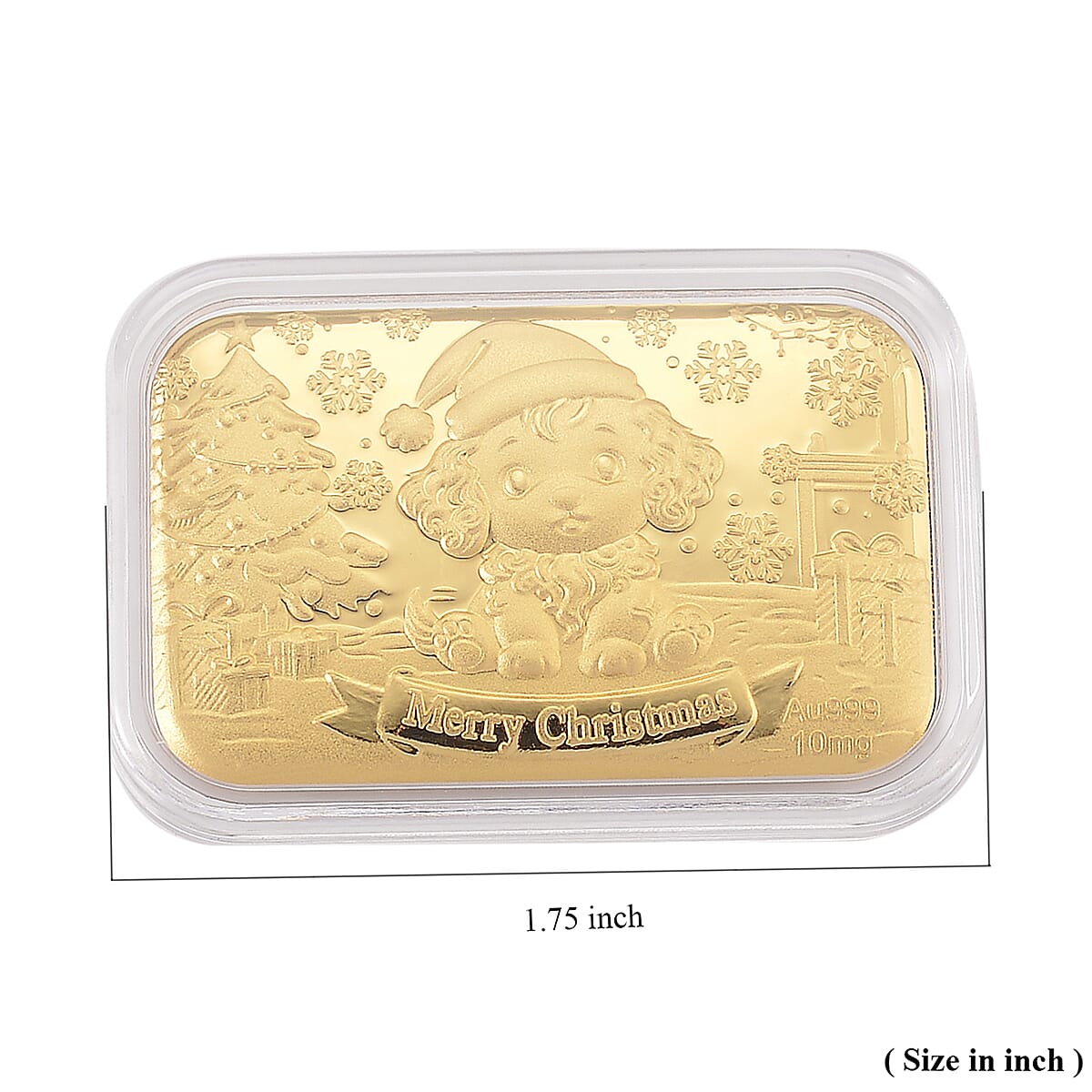 24K Golden Christmas Santa’s Puppy Emboss Sheet (31x45.5mm) 10mg image number 4
