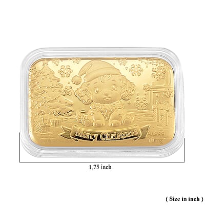 24K Golden Christmas Santa’s Puppy Emboss Sheet (31x45.5mm) 10mg
