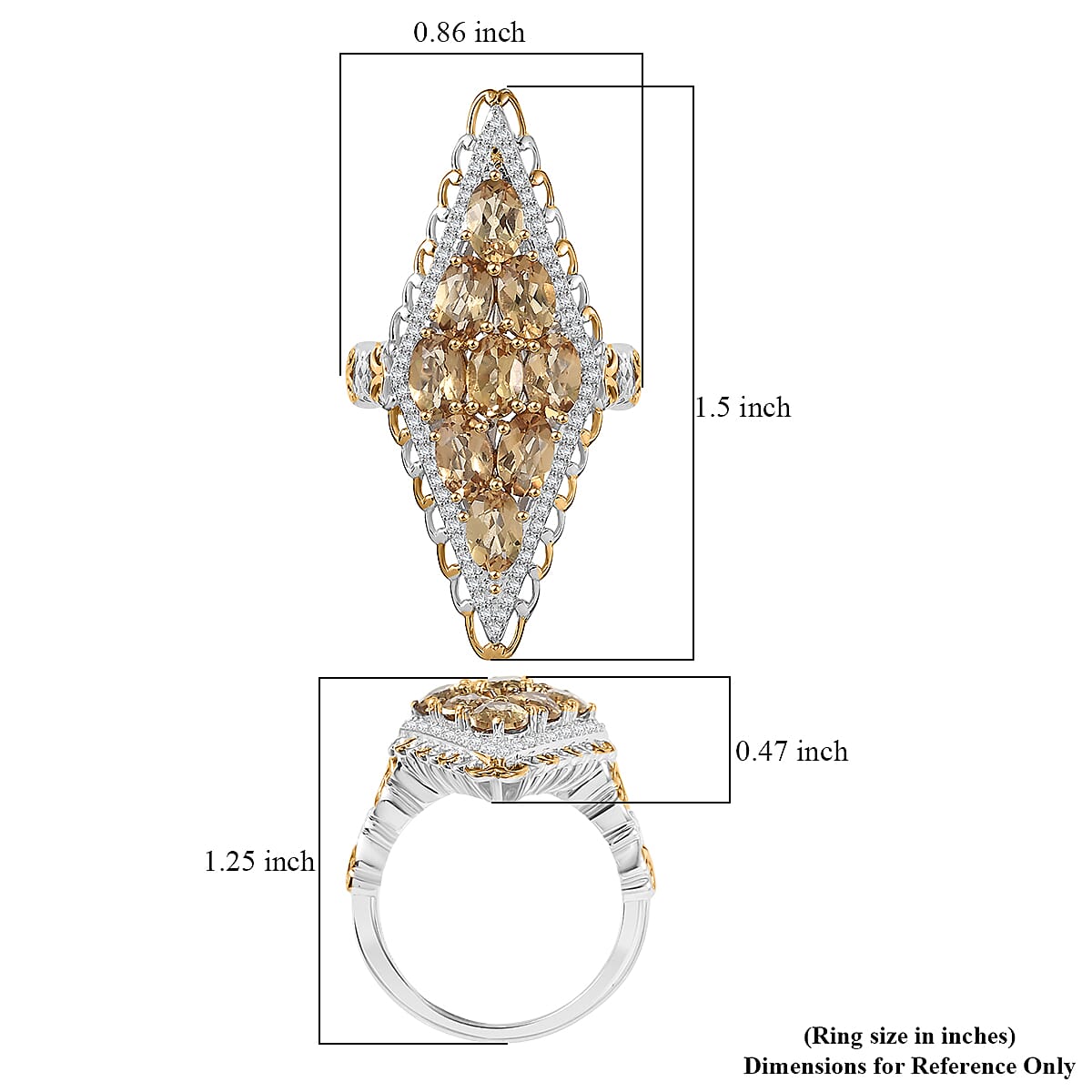 D'Joy Premium Marialite, Moissanite Ring in 18K Vermeil YG and Rhodium Over Sterling Silver (Size 10.0) 3.90 ctw image number 5