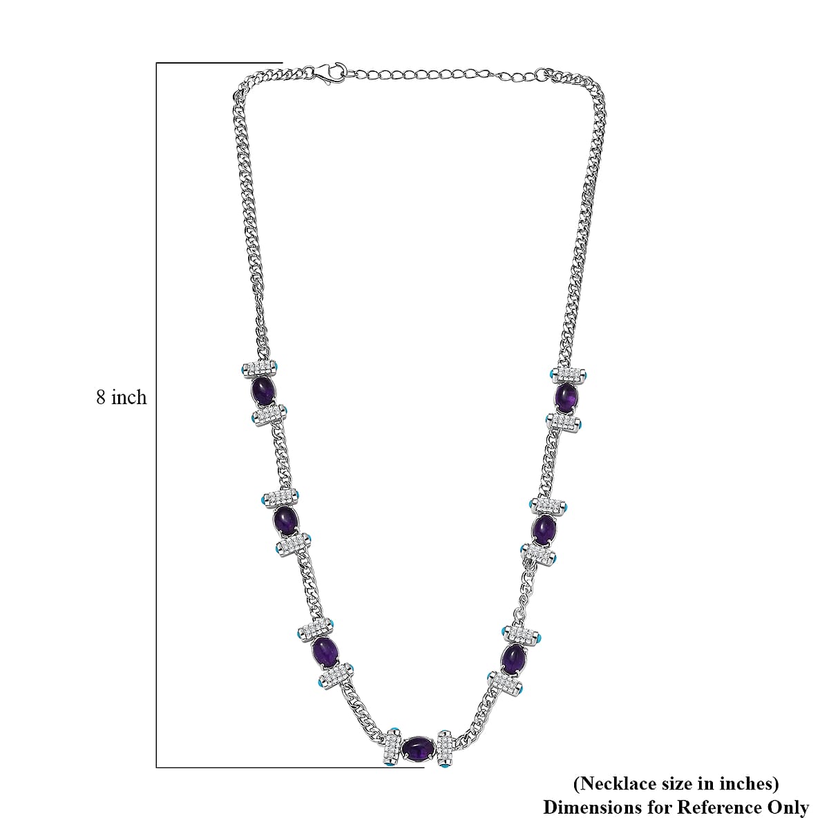 GP Royal Art Deco Premium African Amethyst and Multi Gemstone 14.10 ctw Necklace in 18K Vermeil Yellow Gold Over Sterling Silver 18-20 Inches  image number 6