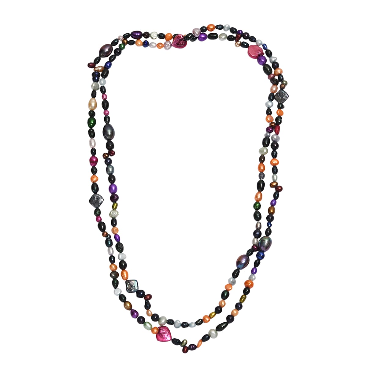 Multi Color Dyed Pearl Endless Necklace (48 Inches) image number 3