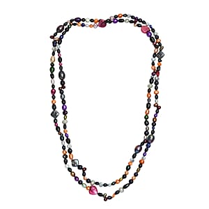 Multi Color Dyed Pearl Endless Necklace (48 Inches)