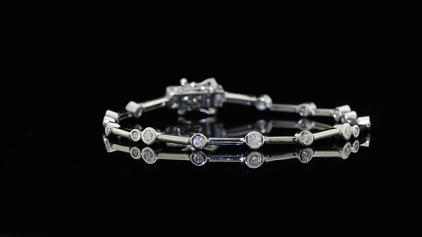 EverTrue Moissanite Fancy Bracelet in Platinum Bond (7.50 In) 1.10 ctw