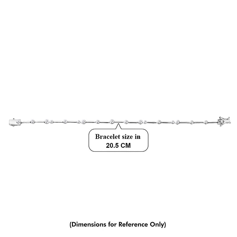 EverTrue Moissanite 1.10 ctw Fancy Bracelet in Platinum Bond (7.50 In)