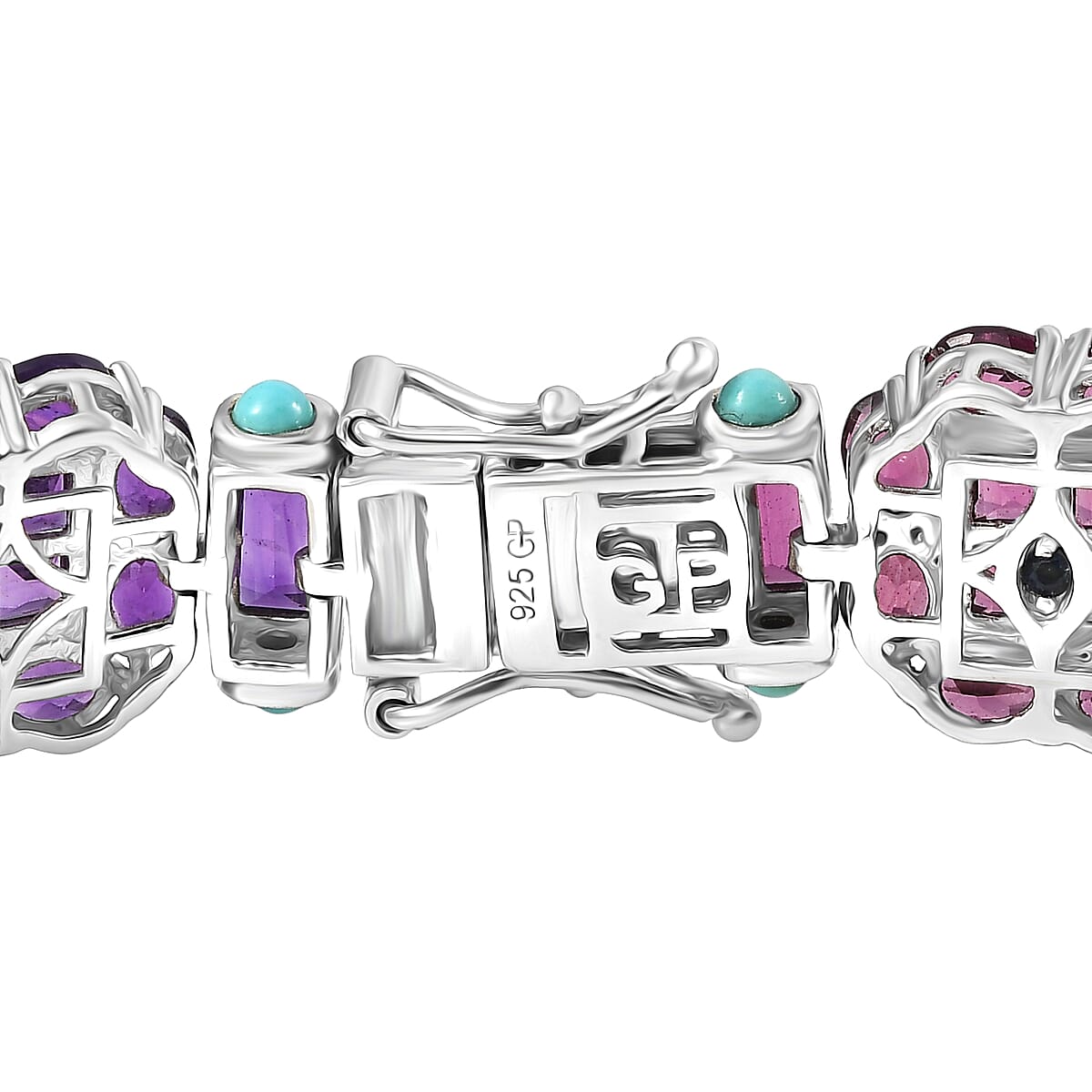 GP Italian Garden Collection Multi Gemstone 26.75 ctw Bracelet in Rhodium Over Sterling Silver (8.00 In) image number 4