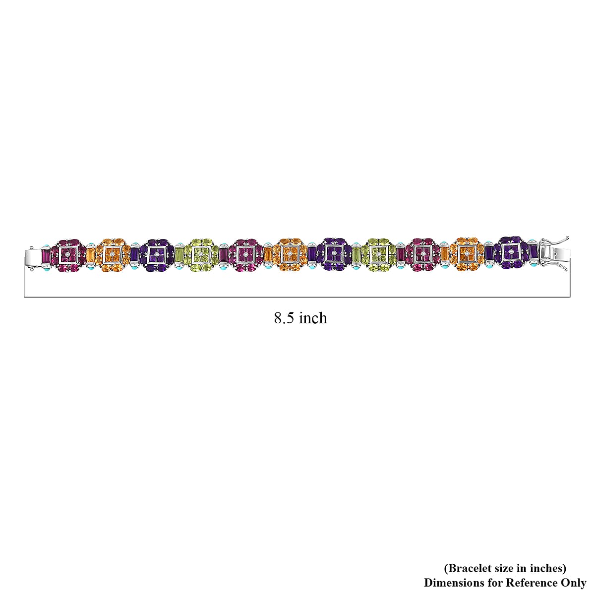 GP Italian Garden Collection Multi Gemstone 26.75 ctw Bracelet in Rhodium Over Sterling Silver (8.00 In) image number 5