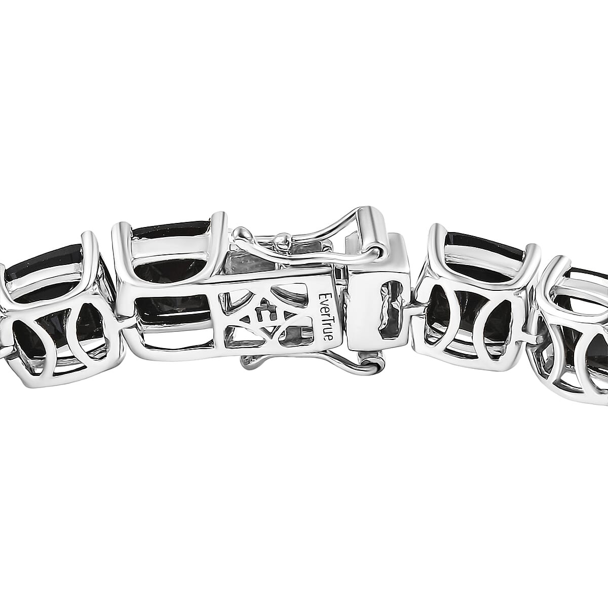 EverTrue Thai Black Spinel 39.80 ctw Royal Midnight Tennis Bracelet in Platinum Bond (6.50 In) image number 3
