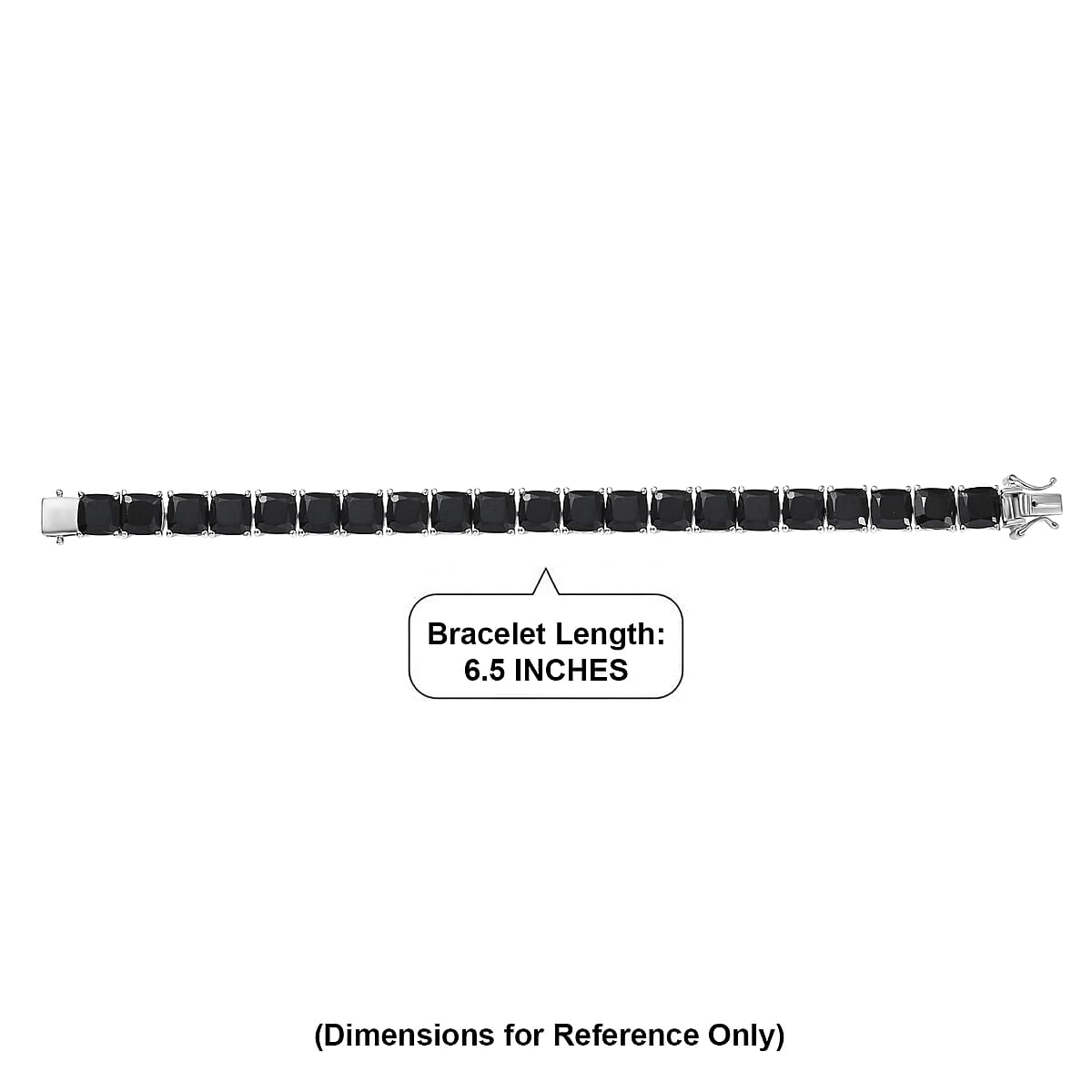 EverTrue Thai Black Spinel 39.80 ctw Royal Midnight Tennis Bracelet in Platinum Bond (6.50 In) image number 4
