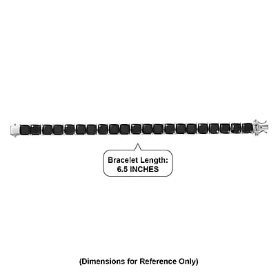 EverTrue Thai Black Spinel 39.80 ctw Royal Midnight Tennis Bracelet in Platinum Bond (6.50 In)