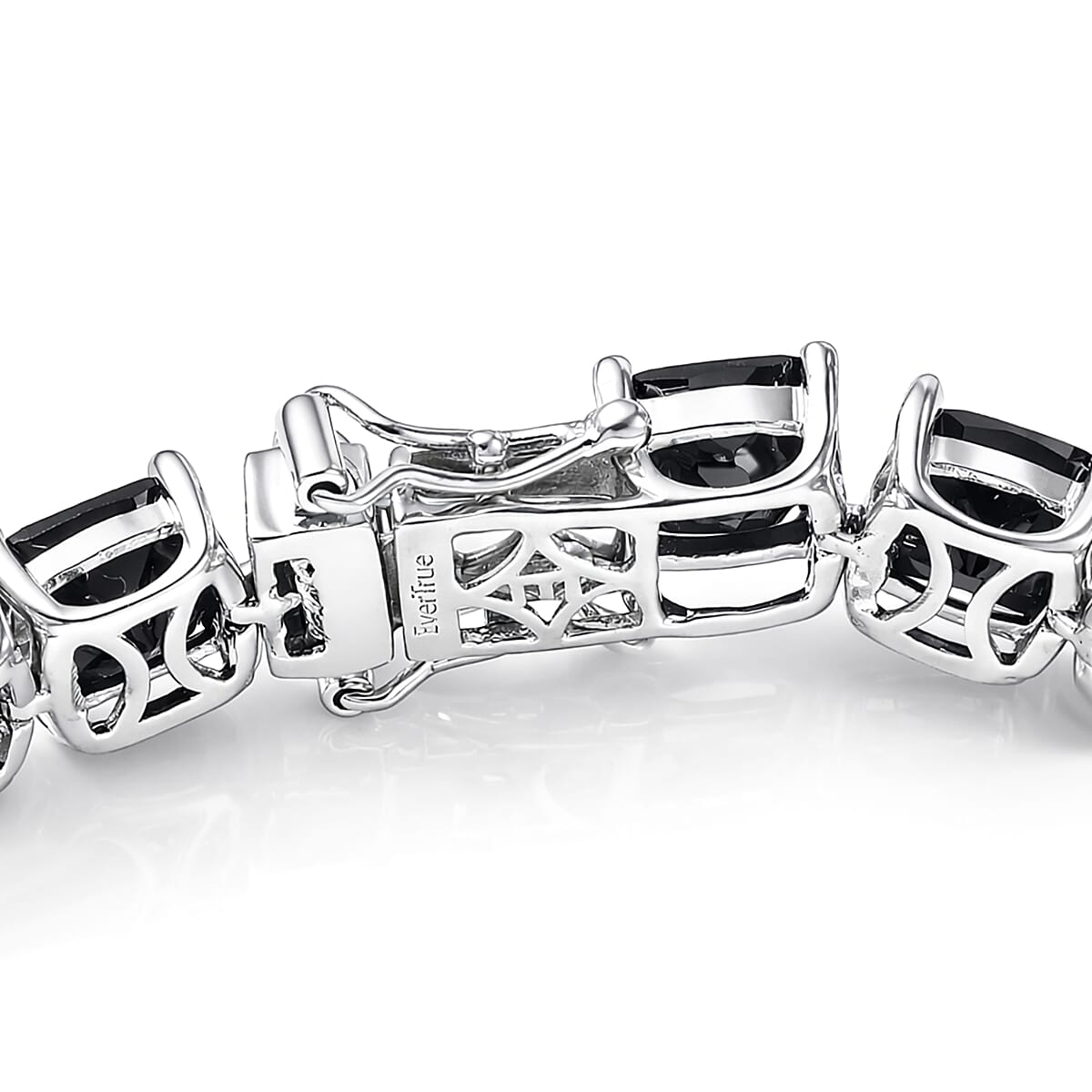 EverTrue Thai Black Spinel 49.25 ctw Royal Midnight Tennis Bracelet in Platinum Bond (8.00 In) image number 3