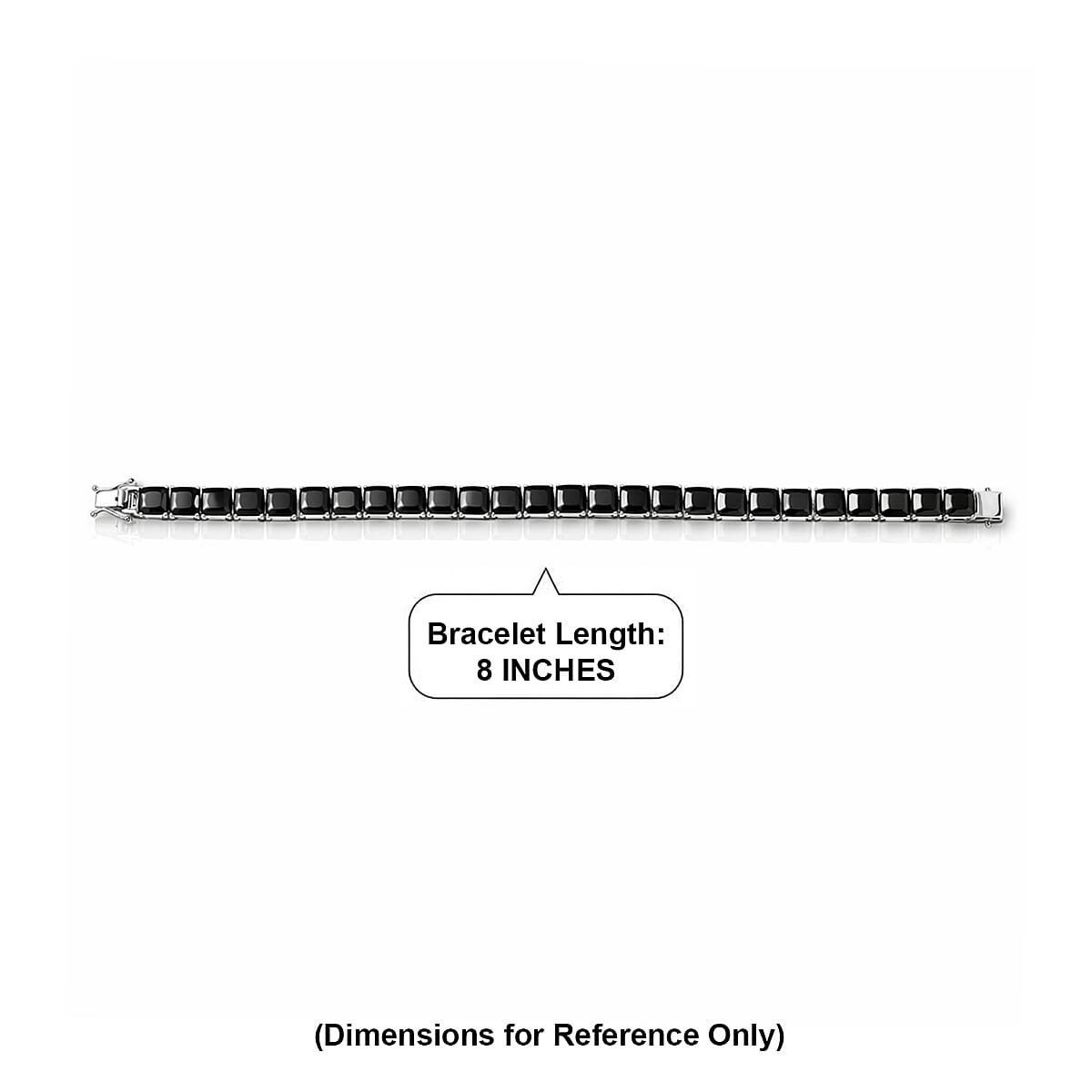 EverTrue Thai Black Spinel 49.25 ctw Royal Midnight Tennis Bracelet in Platinum Bond (8.00 In) image number 4