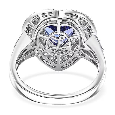 Luxoro AAA Tanzanite, Diamond Ring in 10K White Gold 2.70 ctw (Size 10.0)