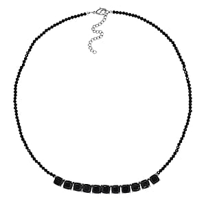EverTrue Thai Black Spinel 50.00 ctw Royal Midnight Necklace in Platinum Bond 18-20 Inches