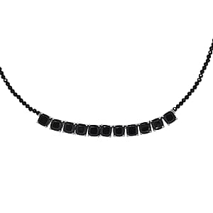 EverTrue Thai Black Spinel 50.00 ctw Royal Midnight Necklace in Platinum Bond 18-20 Inches