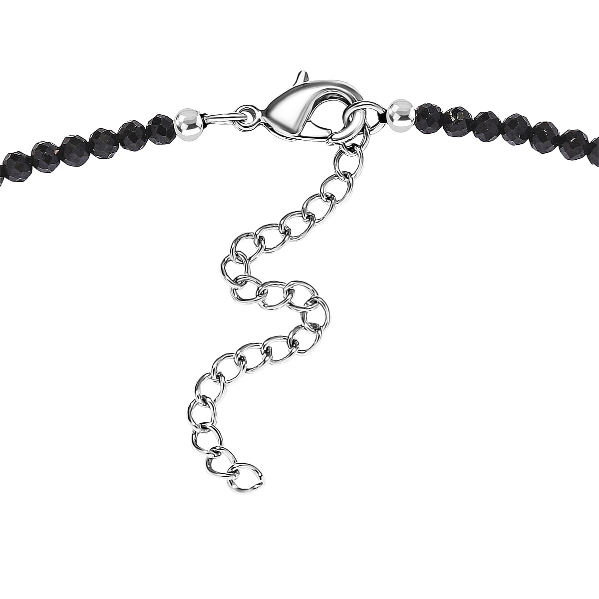 EverTrue Thai Black Spinel 50.00 ctw Royal Midnight Necklace in Platinum Bond 18-20 Inches image number 4