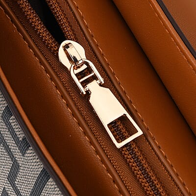 La Marey Blue Signature Print Handbag with Shoulder Strap