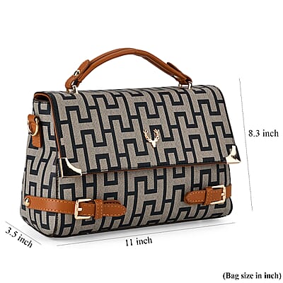 La Marey Blue Signature Print Handbag with Shoulder Strap