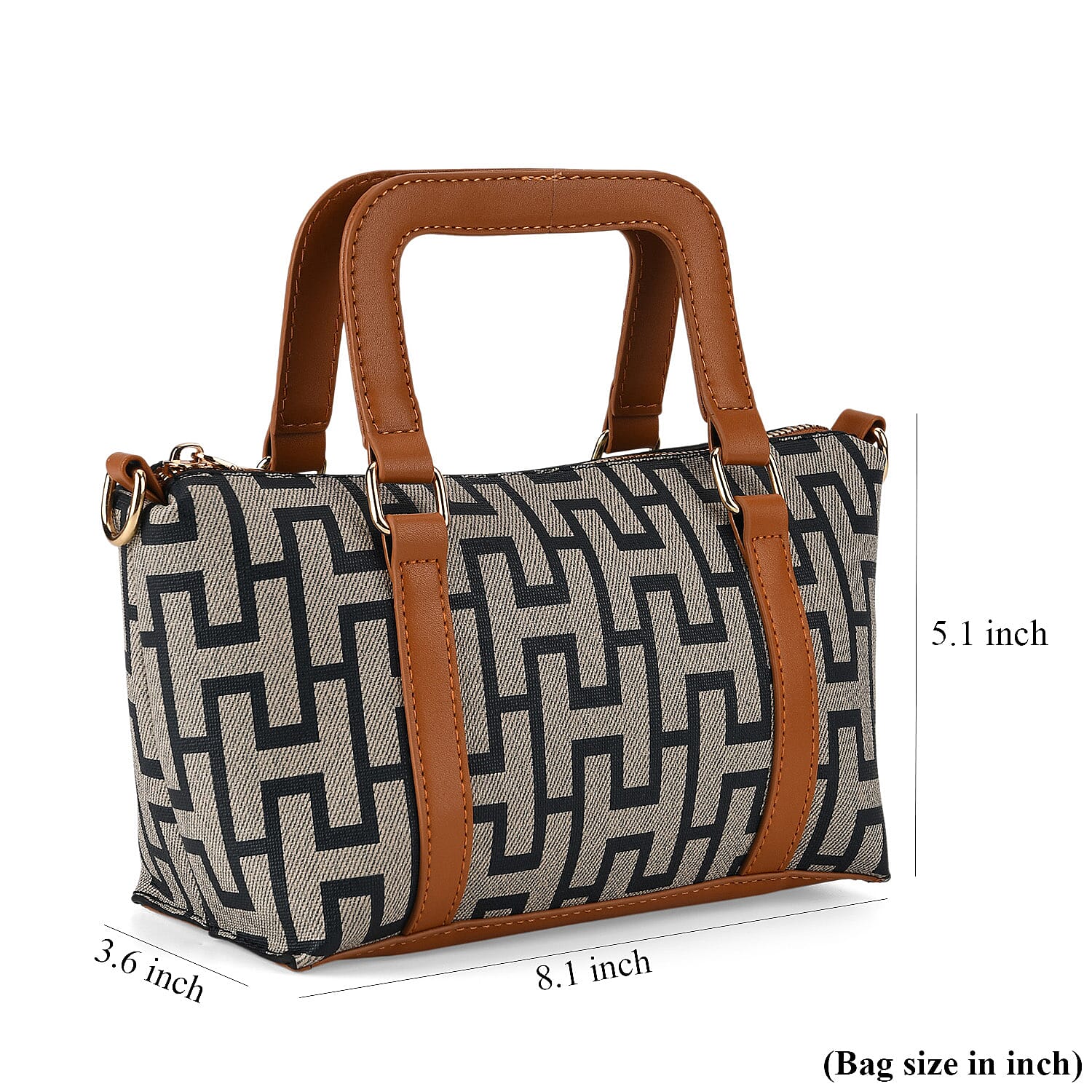 La Marey Blue Printed Letter H Tote Bag with Adjustable Shoulder Strap