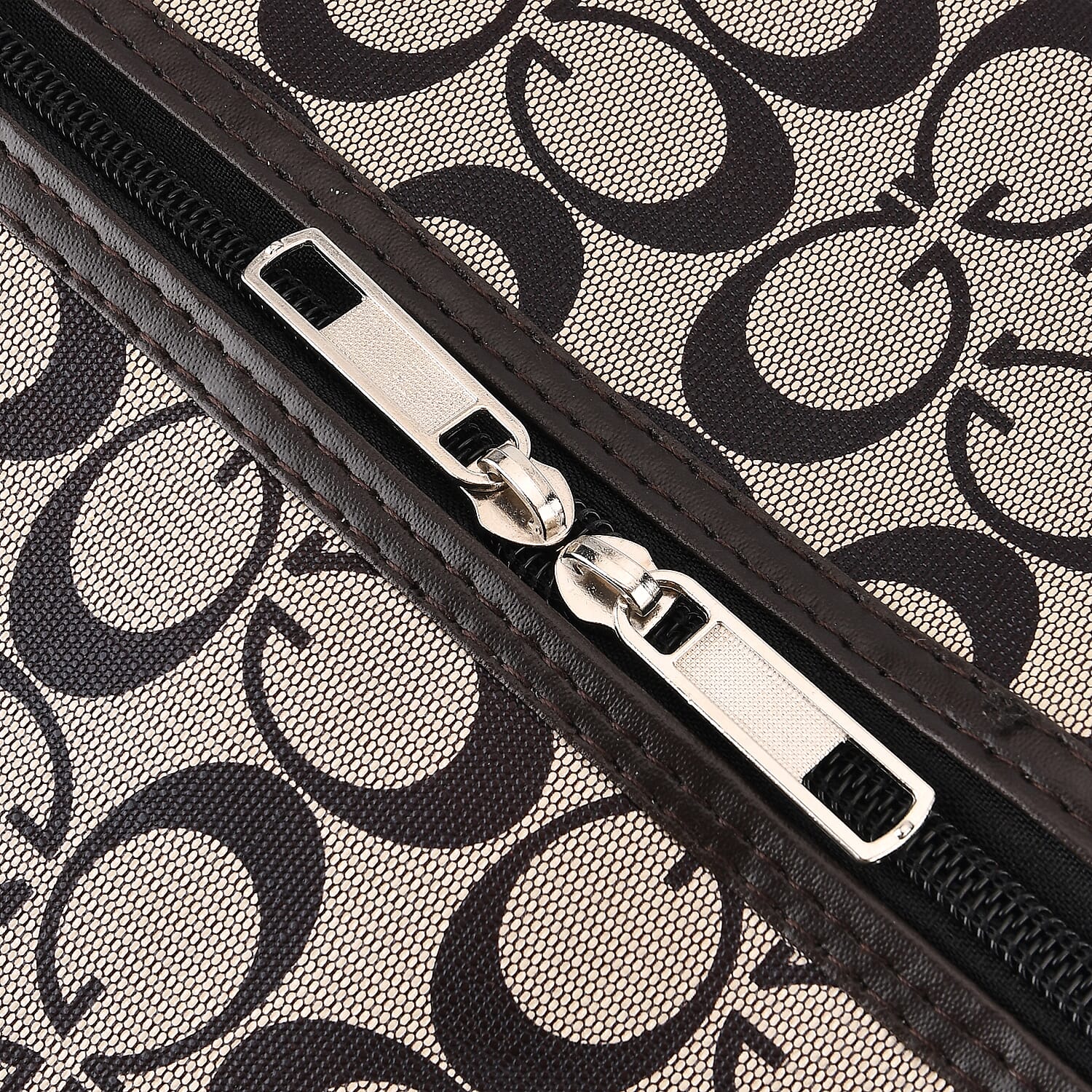 La Marey Light Khaki G Letter Pattern Faux Leather Duffel Bag