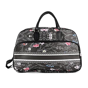 La Marey Black Faux Leather Duffel Bag