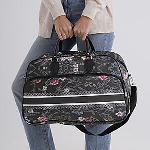 La Marey Black Faux Leather Duffel Bag
