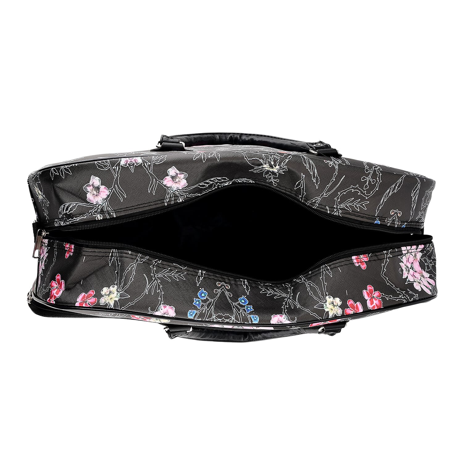 La Marey Black Faux Leather Duffel Bag