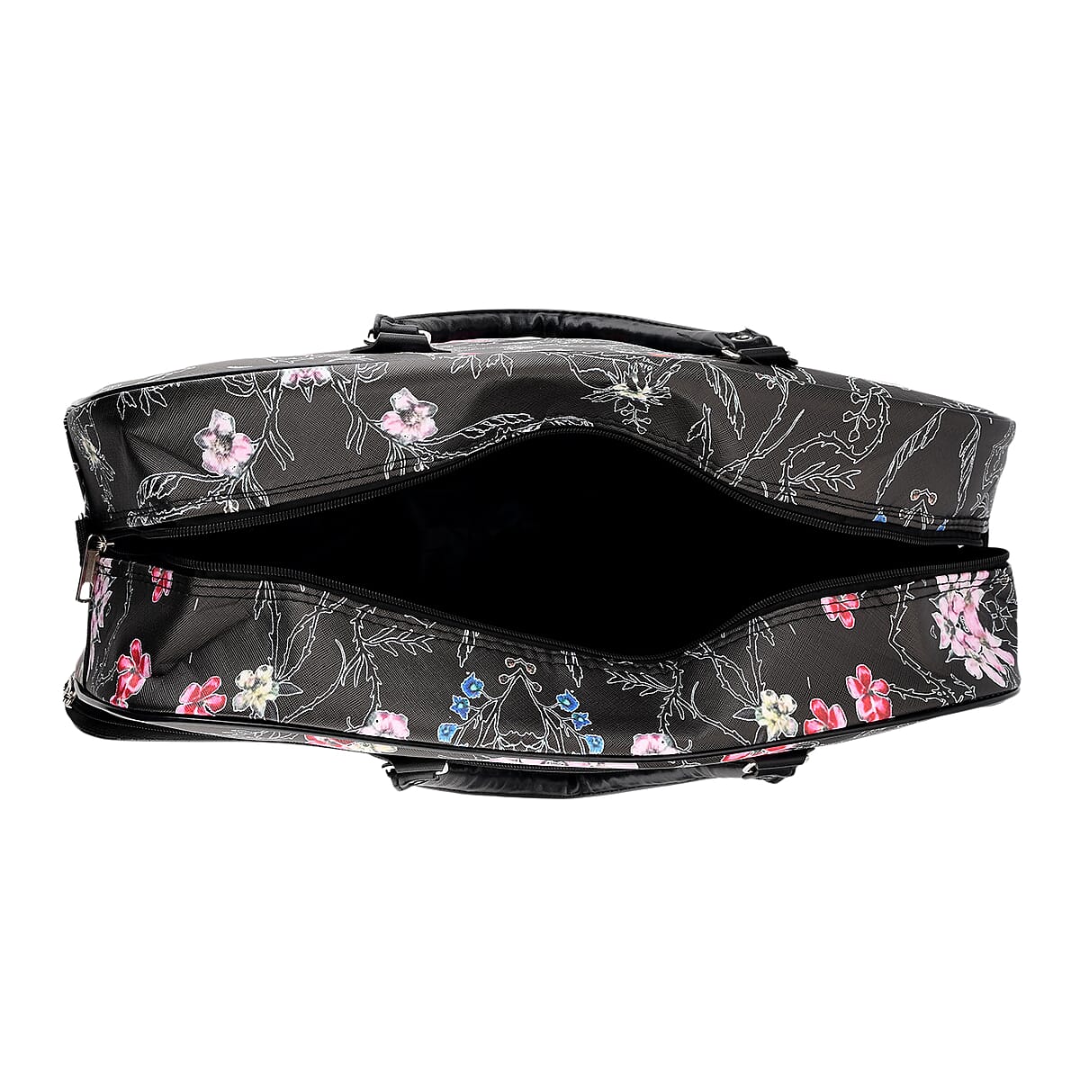 La Marey Black Faux Leather Duffel Bag image number 5