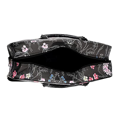 La Marey Black Faux Leather Duffel Bag