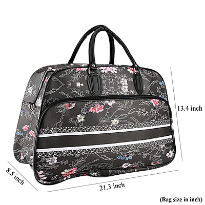 La Marey Black Faux Leather Duffel Bag