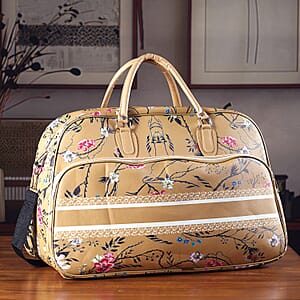 La Marey Saffron Yellow Faux Leather Duffel Bag