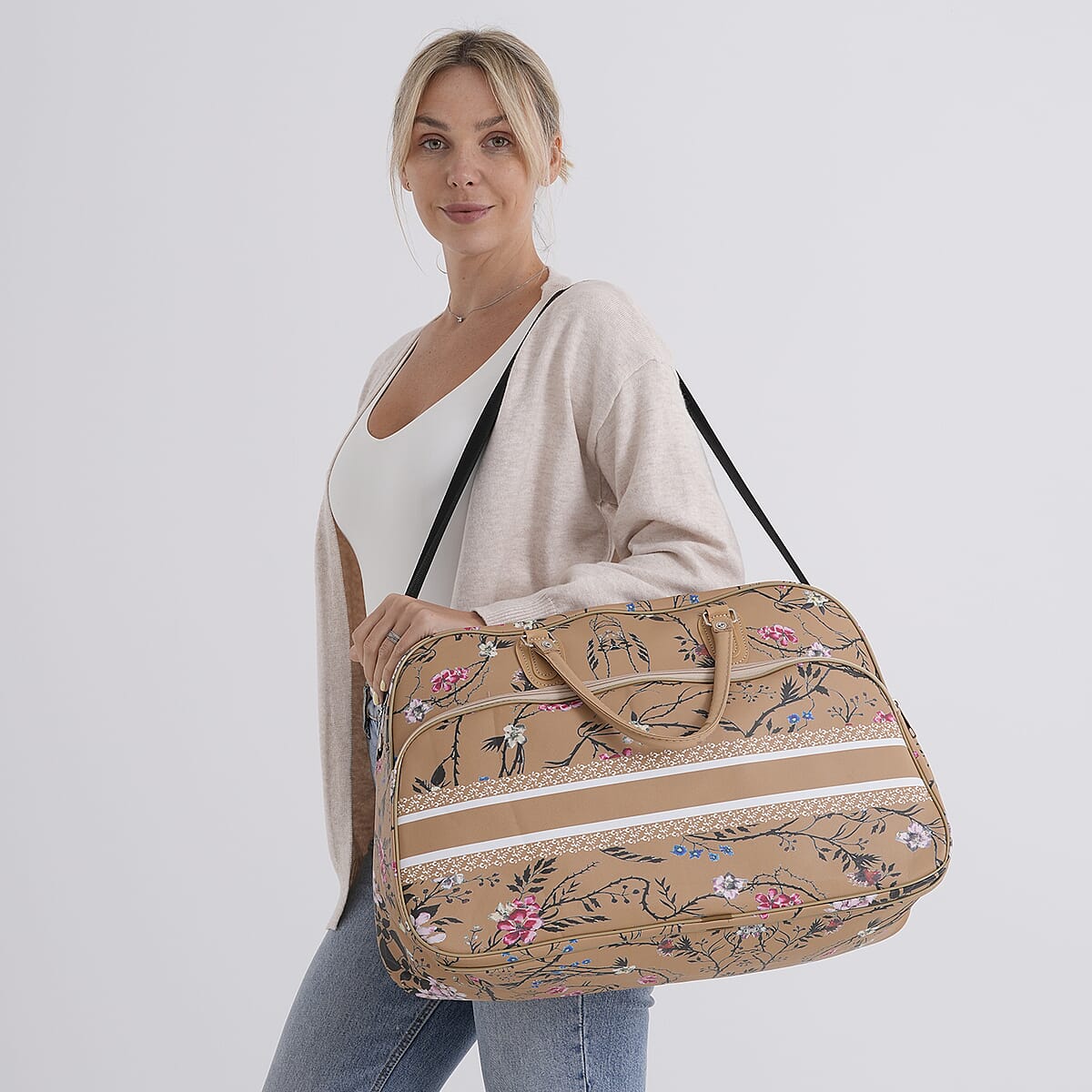 La Marey Saffron Yellow Faux Leather Duffel Bag image number 2