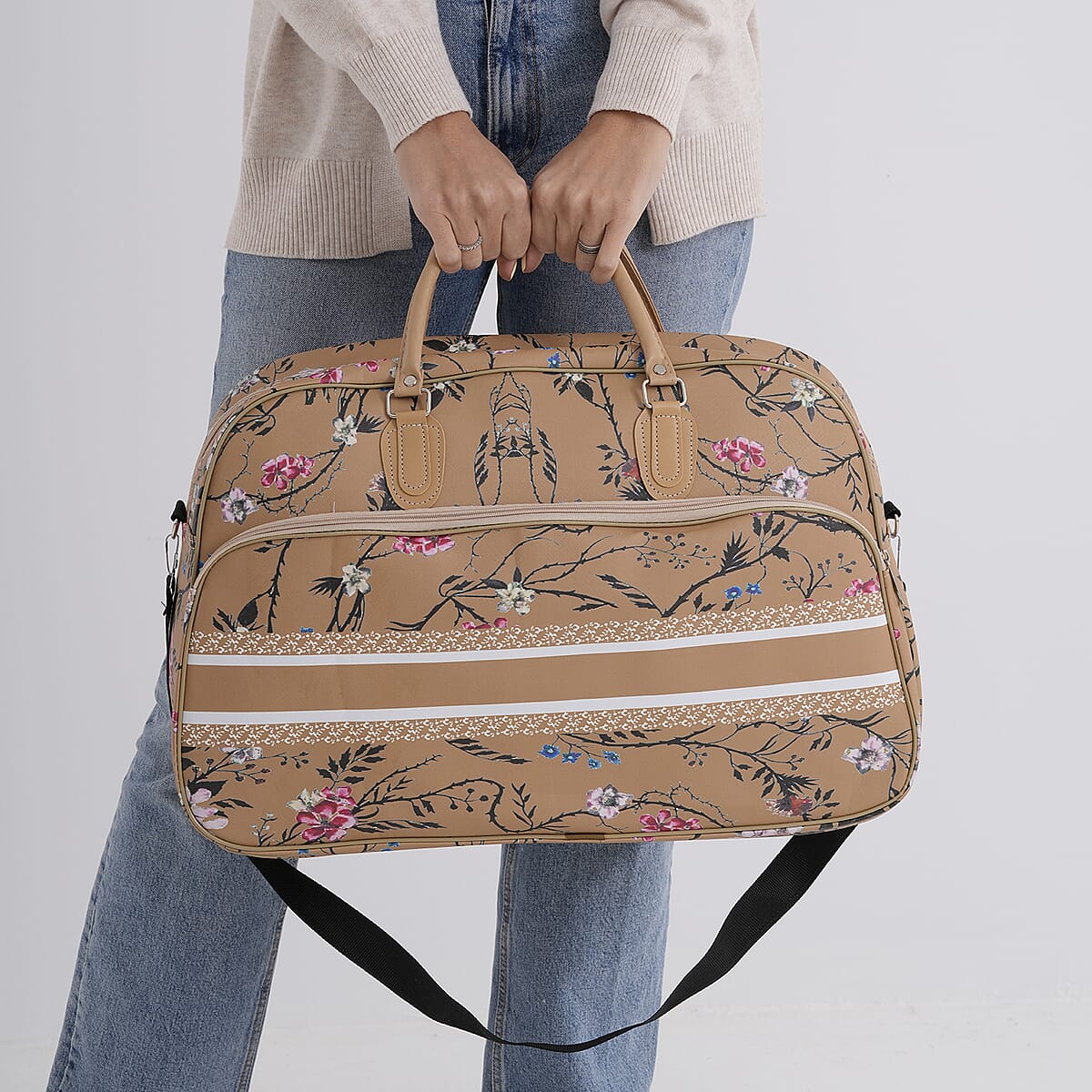 La Marey Saffron Yellow Faux Leather Duffel Bag image number 3