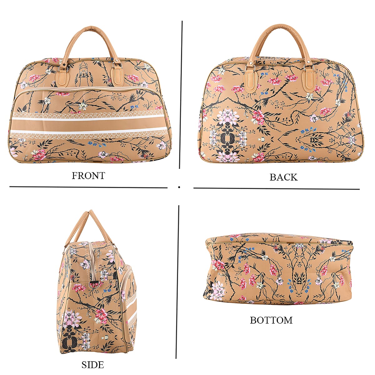 La Marey Saffron Yellow Faux Leather Duffel Bag image number 4