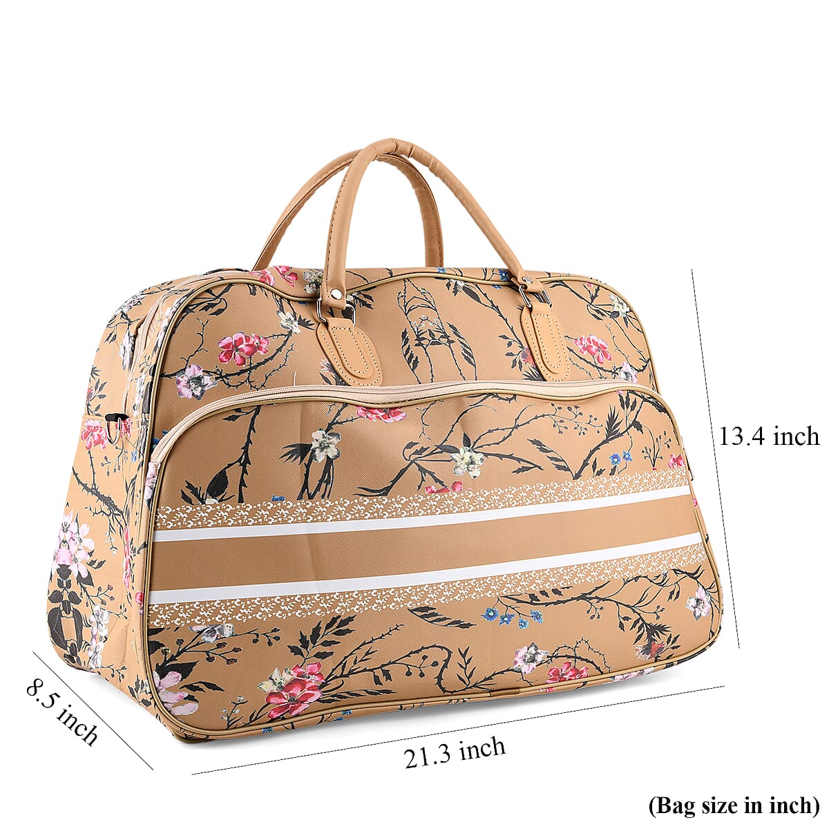La Marey Saffron Yellow Faux Leather Duffel Bag image number 7