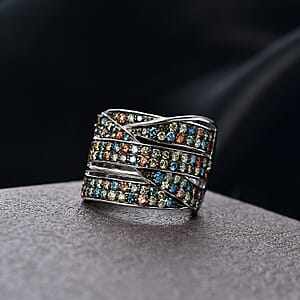 Luxuriant Lab Grown Multi Diamond Ring in Rhodium Over Sterling Silver 2.00 ctw (Size 10.0)(G-H, SI)