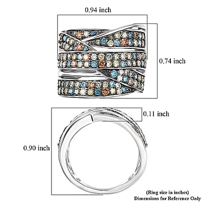 Luxuriant Lab Grown Multi Diamond Ring in Rhodium Over Sterling Silver 2.00 ctw (Size 10.0)(G-H, SI)
