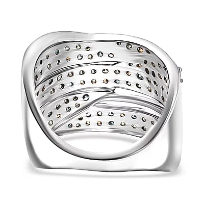 Luxuriant Lab Grown Multi Diamond Ring in Rhodium Over Sterling Silver 2.00 ctw (Size 10.0)(G-H, SI)