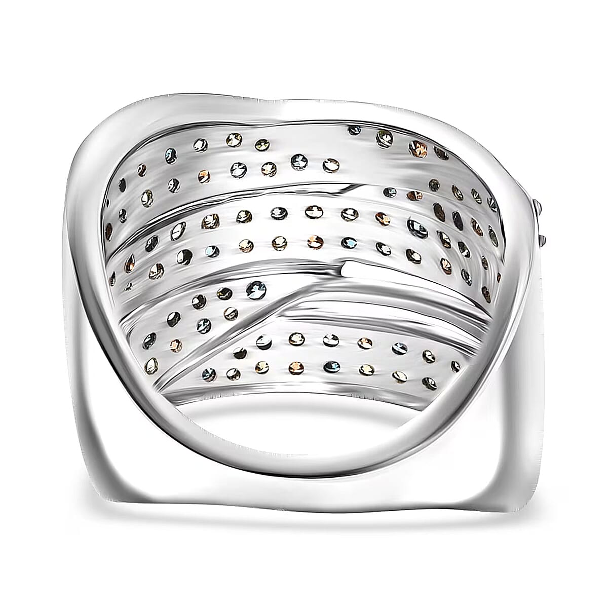 Luxuriant Lab Grown Multi Diamond Ring in Rhodium Over Sterling Silver 2.00 ctw (Size 8.0)(G-H, SI) image number 7